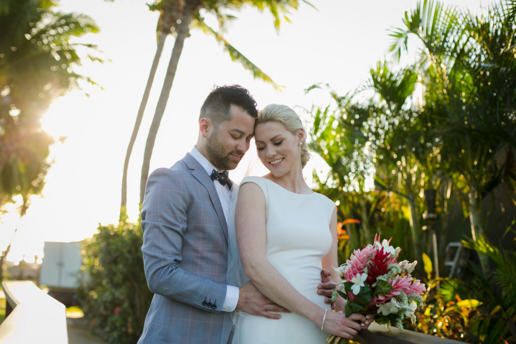 White wedding photoshoot at Hilton Fiji Beach Resort and Spa by Cheer Wedding Photography