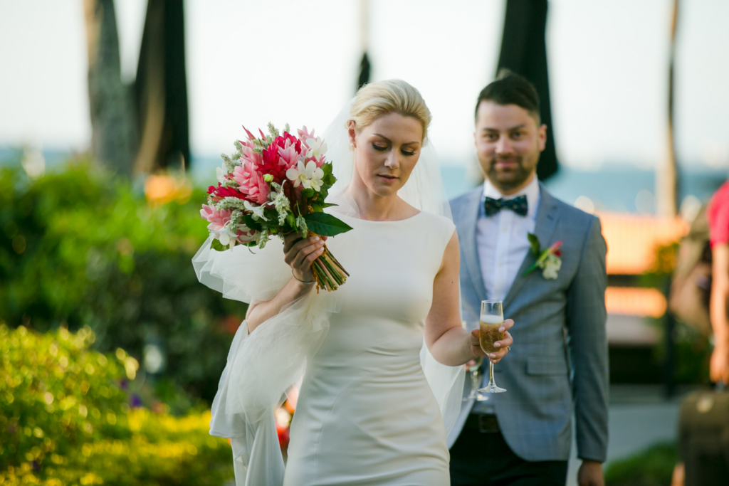 White wedding photoshoot at Hilton Fiji Beach Resort and Spa by Cheer Wedding Photography