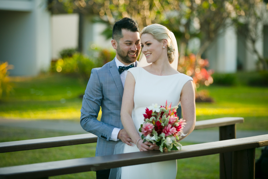White wedding photoshoot at Hilton Fiji Beach Resort and Spa by Cheer Wedding Photography