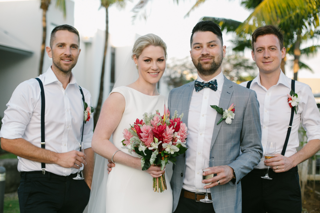 White wedding photoshoot at Hilton Fiji Beach Resort and Spa by Cheer Wedding Photography