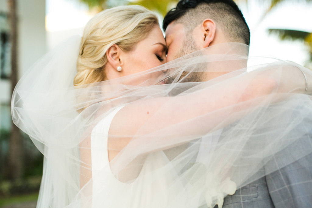 White wedding photoshoot at Hilton Fiji Beach Resort and Spa by Cheer Wedding Photography