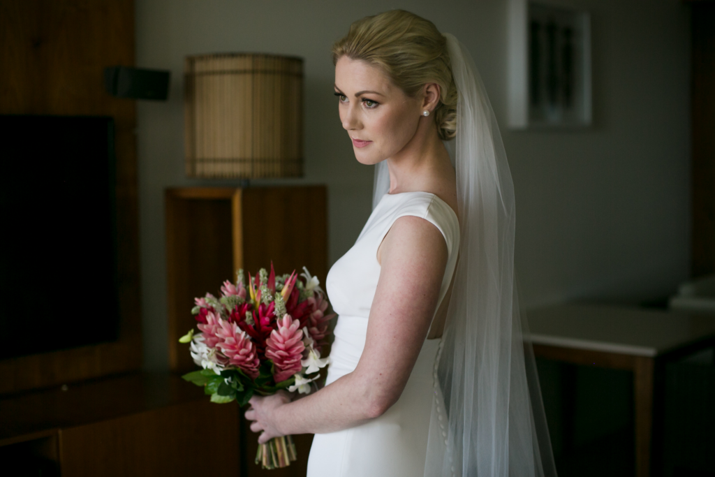 White wedding photoshoot at Hilton Fiji Beach Resort and Spa by Cheer Wedding Photography