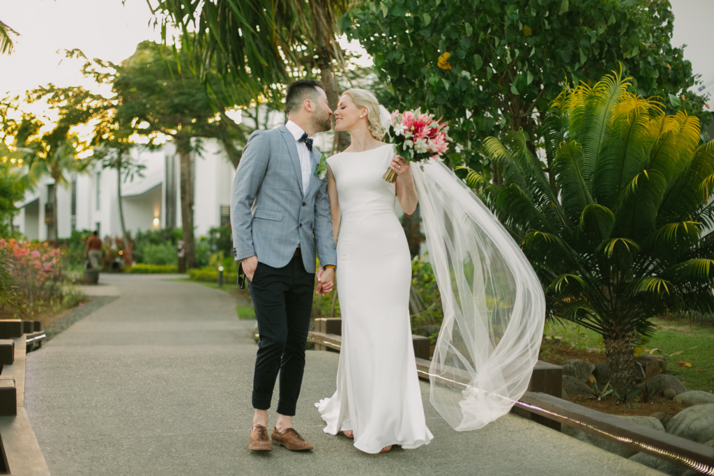 White wedding photoshoot at Hilton Fiji Beach Resort and Spa by Cheer Wedding Photography