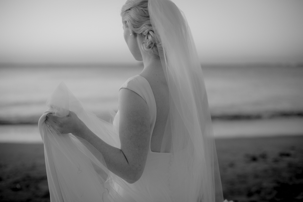 White wedding photoshoot at Hilton Fiji Beach Resort and Spa by Cheer Wedding Photography