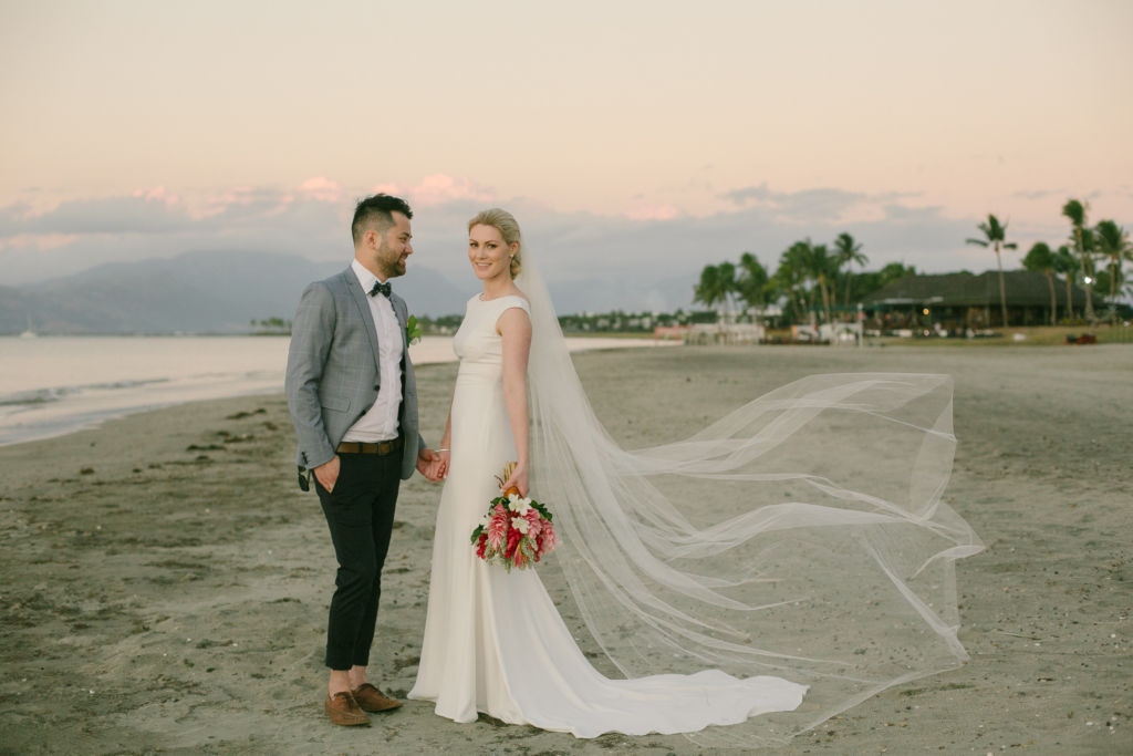 White wedding photoshoot at Hilton Fiji Beach Resort and Spa by Cheer Wedding Photography