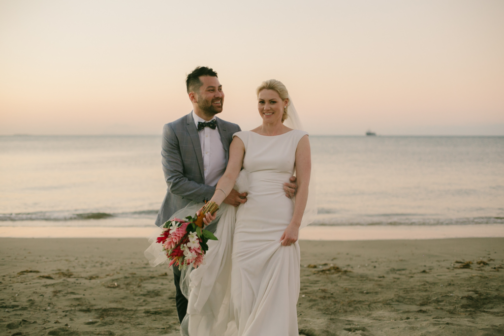 White wedding photoshoot at Hilton Fiji Beach Resort and Spa by Cheer Wedding Photography