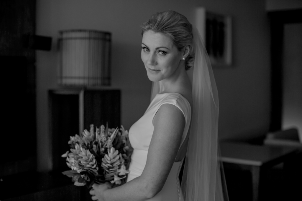 White wedding photoshoot at Hilton Fiji Beach Resort and Spa by Cheer Wedding Photography