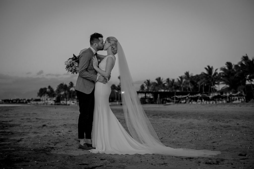 White wedding photoshoot at Hilton Fiji Beach Resort and Spa by Cheer Wedding Photography
