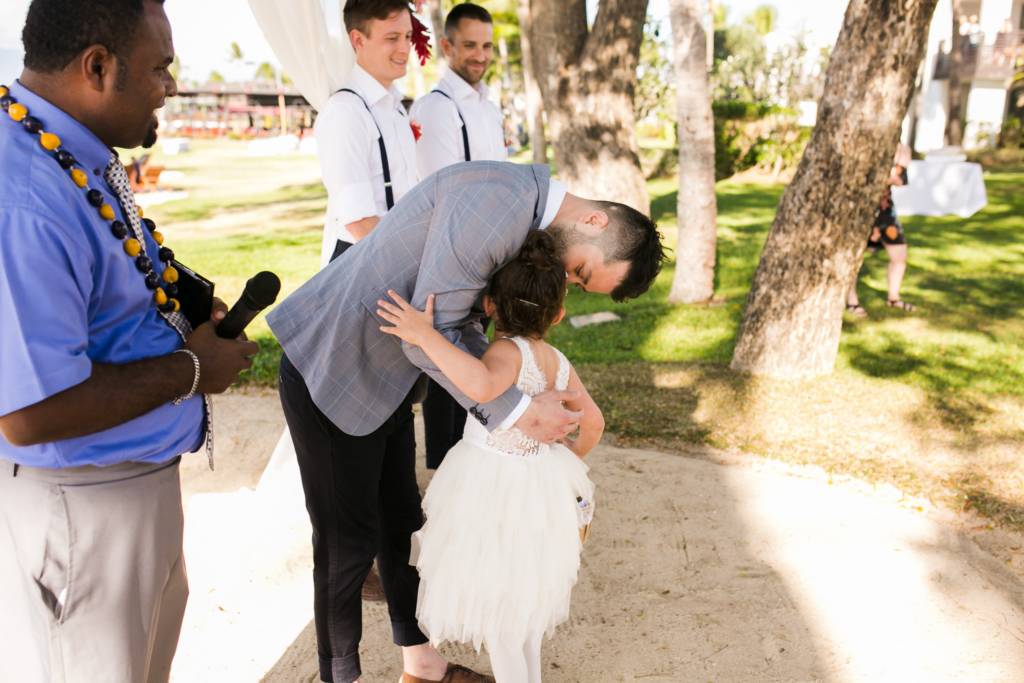 White wedding photoshoot at Hilton Fiji Beach Resort and Spa by Cheer Wedding Photography