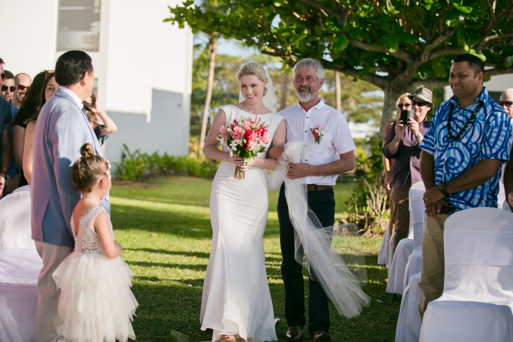 White wedding photoshoot at Hilton Fiji Beach Resort and Spa by Cheer Wedding Photography