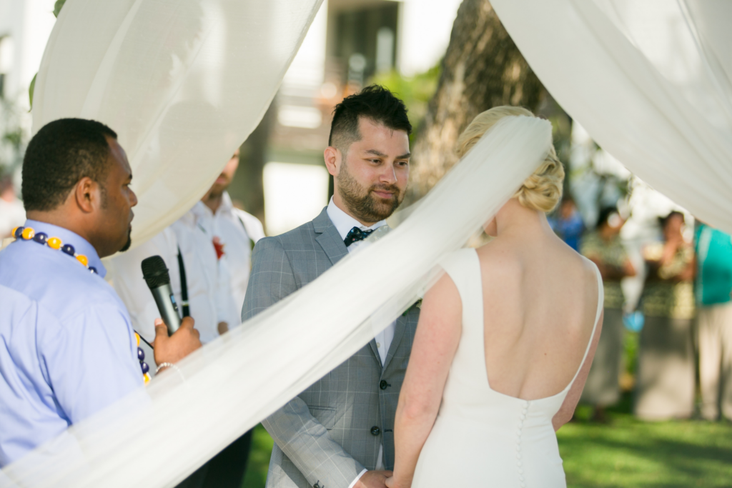 White wedding photoshoot at Hilton Fiji Beach Resort and Spa by Cheer Wedding Photography