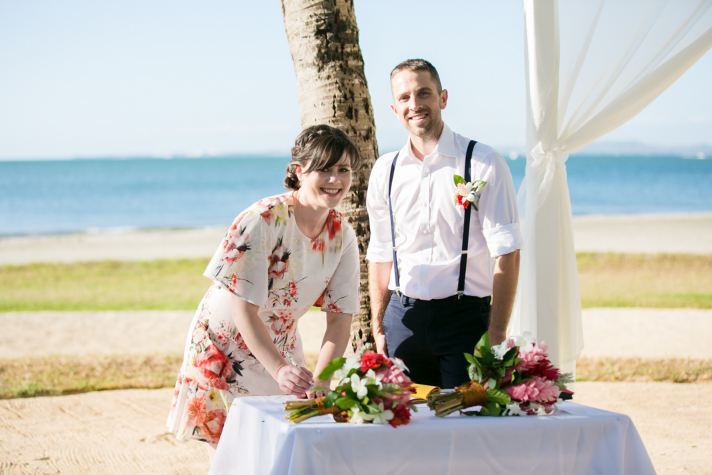 White wedding photoshoot at Hilton Fiji Beach Resort and Spa by Cheer Wedding Photography