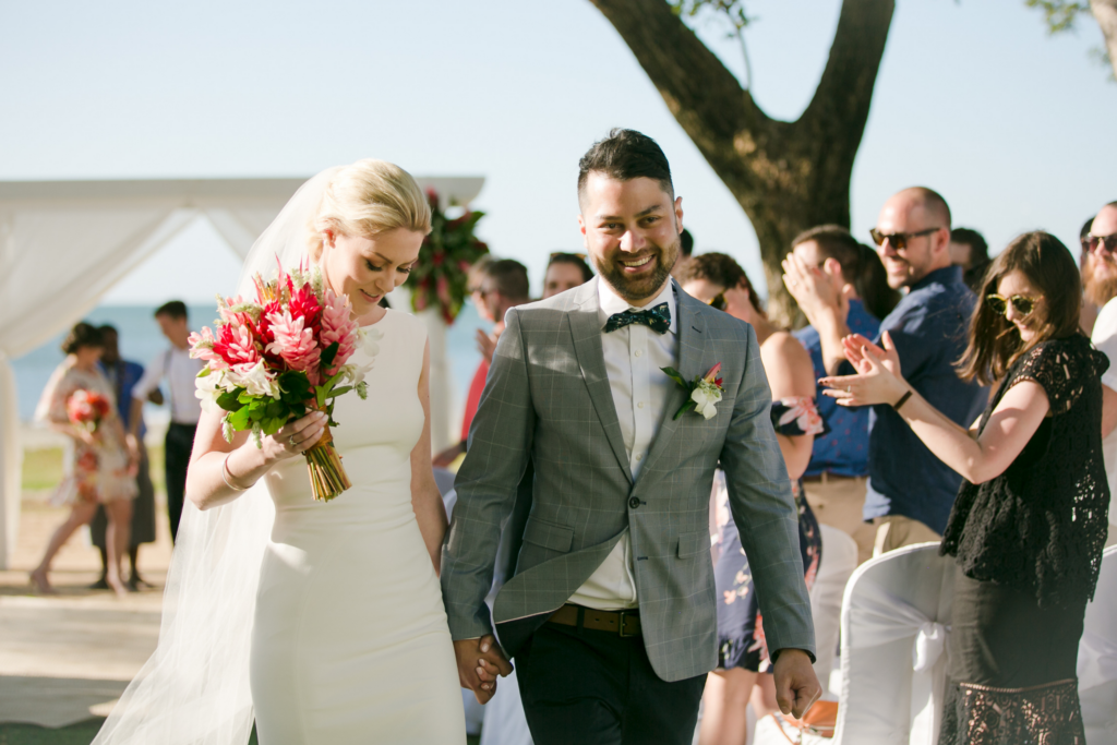 White wedding photoshoot at Hilton Fiji Beach Resort and Spa by Cheer Wedding Photography