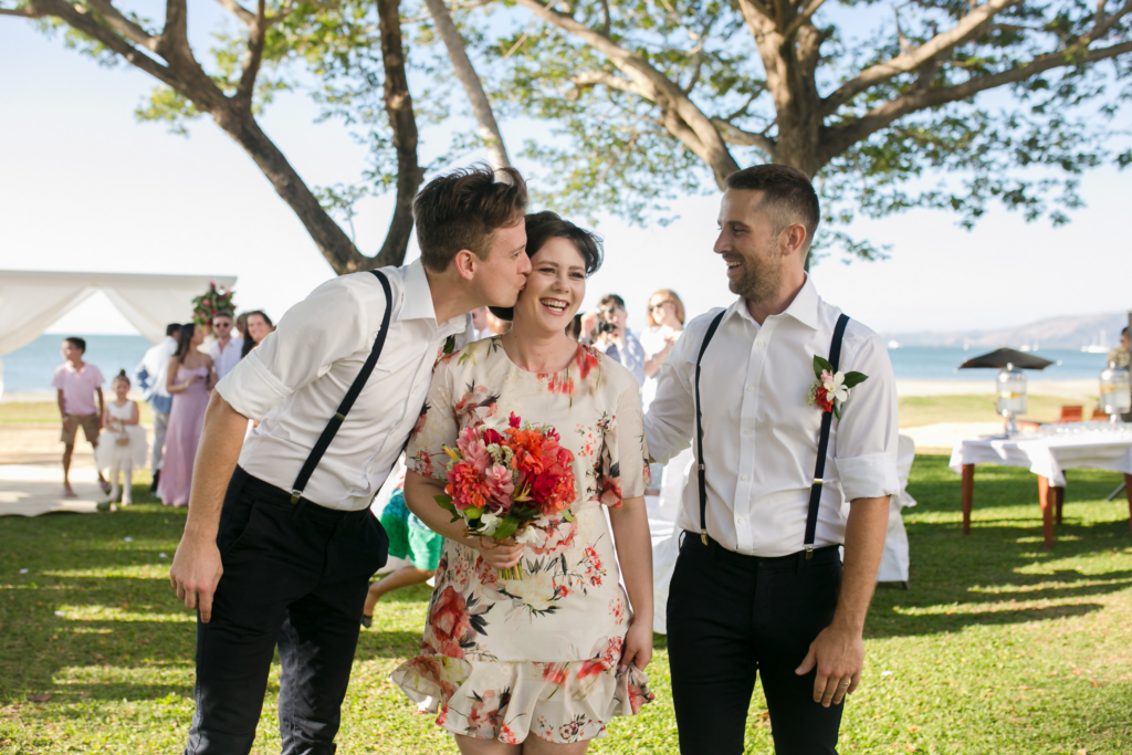 White wedding photoshoot at Hilton Fiji Beach Resort and Spa by Cheer Wedding Photography