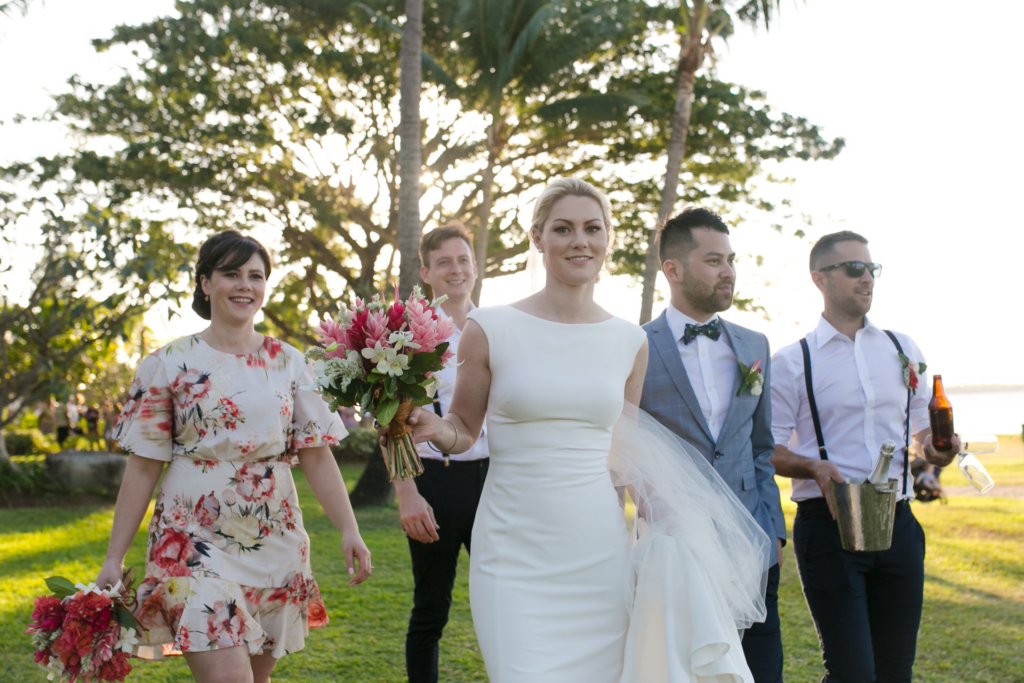 White wedding photoshoot at Hilton Fiji Beach Resort and Spa by Cheer Wedding Photography